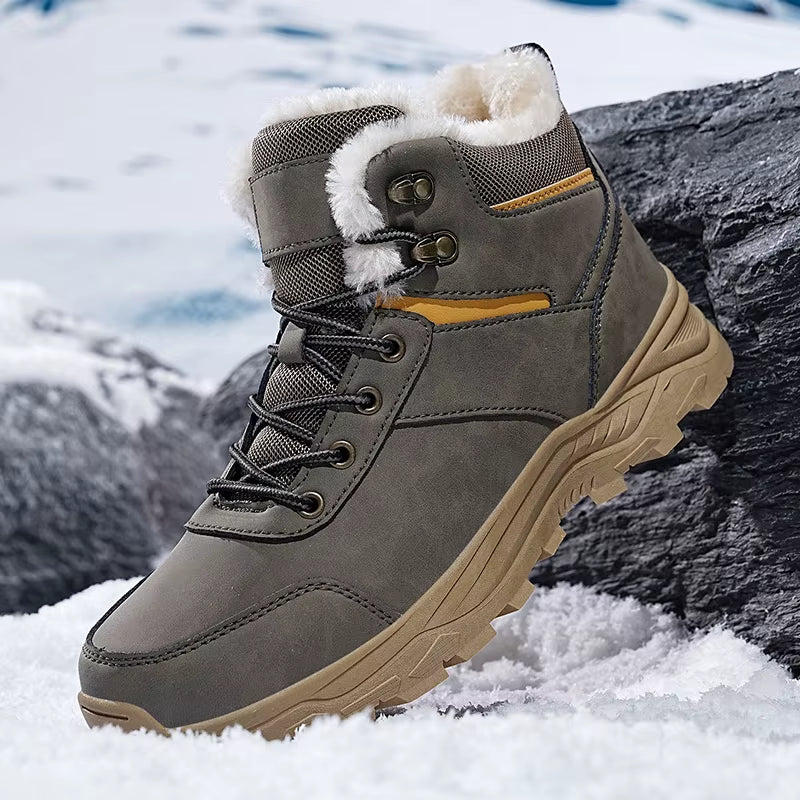 2025 Men Boots Thermal Winter Snow Boots anti Slip Waterproof Warm Lined Lightweight Comfortable Outdoor Hiking Work Shoes