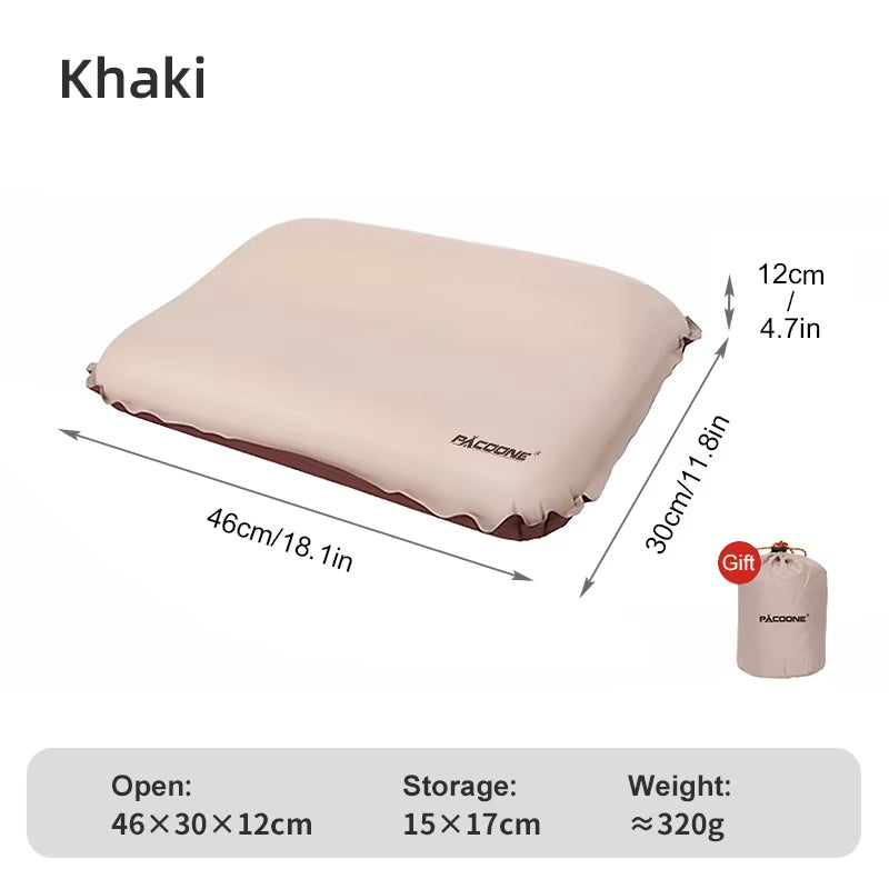 Camping Pillow Self Inflating Pillow 3D Ultralight Sponge Pillow Outdoor Travel Automatic Inflatable Pillow