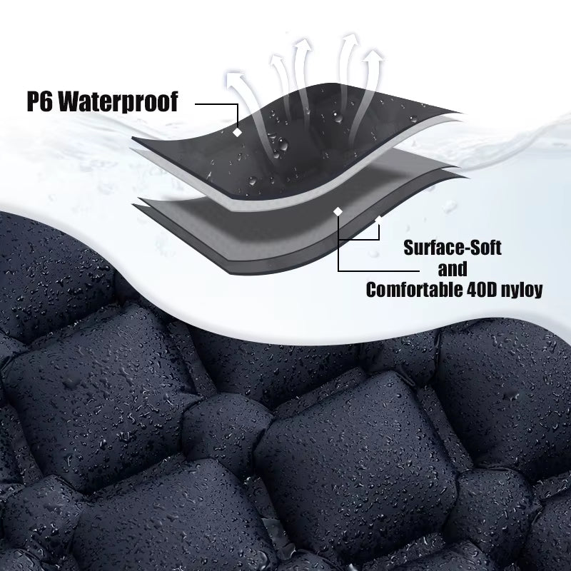 Outdoor Sleeping Pad Camping Inflatable Mattress Built-In Pump Ultralight Air Cushion Travel Mat with Headrest for Trave