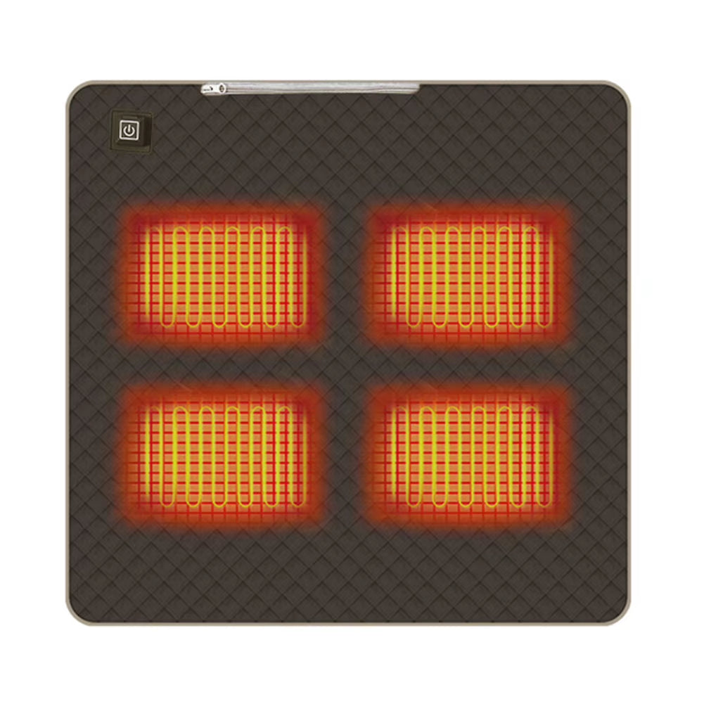 4 Zones Electric Heated Seat Usb/Type-C Winter Warm Car Seat Pad Waterproof 3 Levels Folding Heating Chair Pad for Outdoor Trave