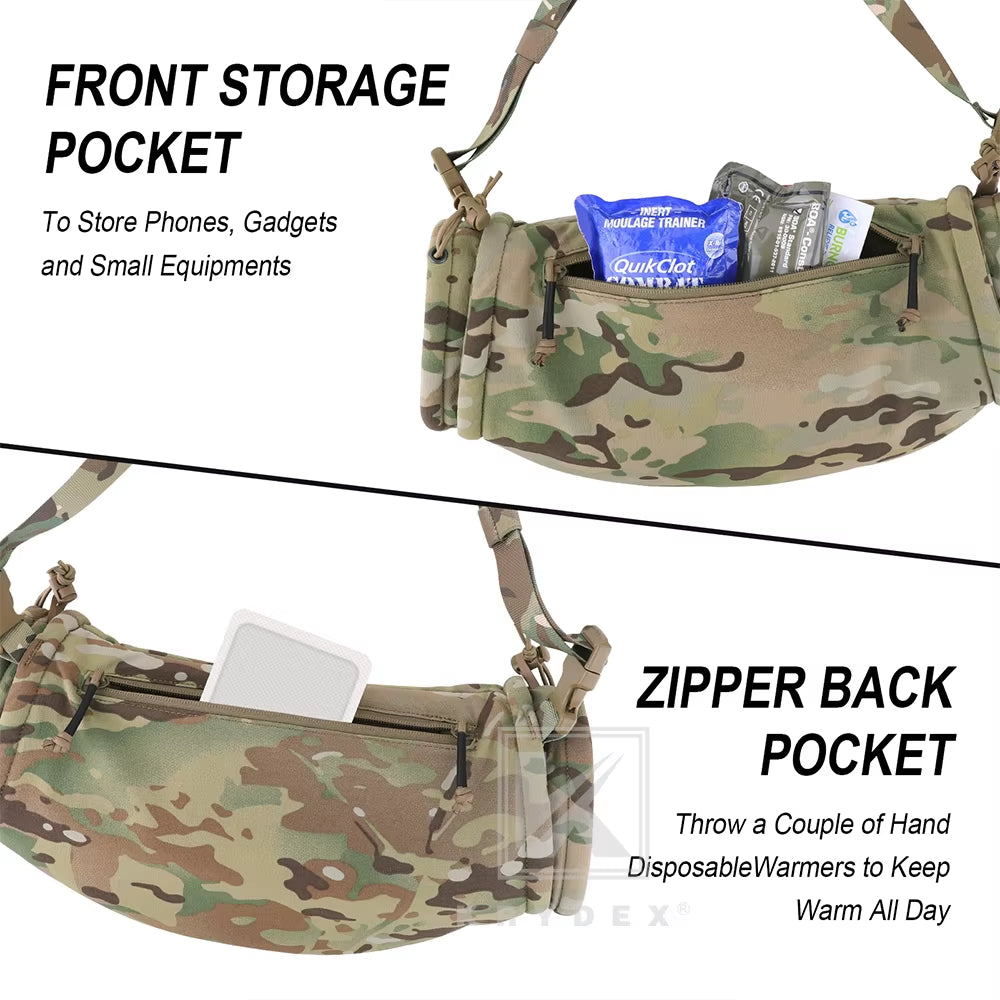 Tactical Hand Warmer Pouch Water-Resist Vest Drop Hanger Muff Warmer Pouch Outdoor Winter Hunting Field Survival Gear