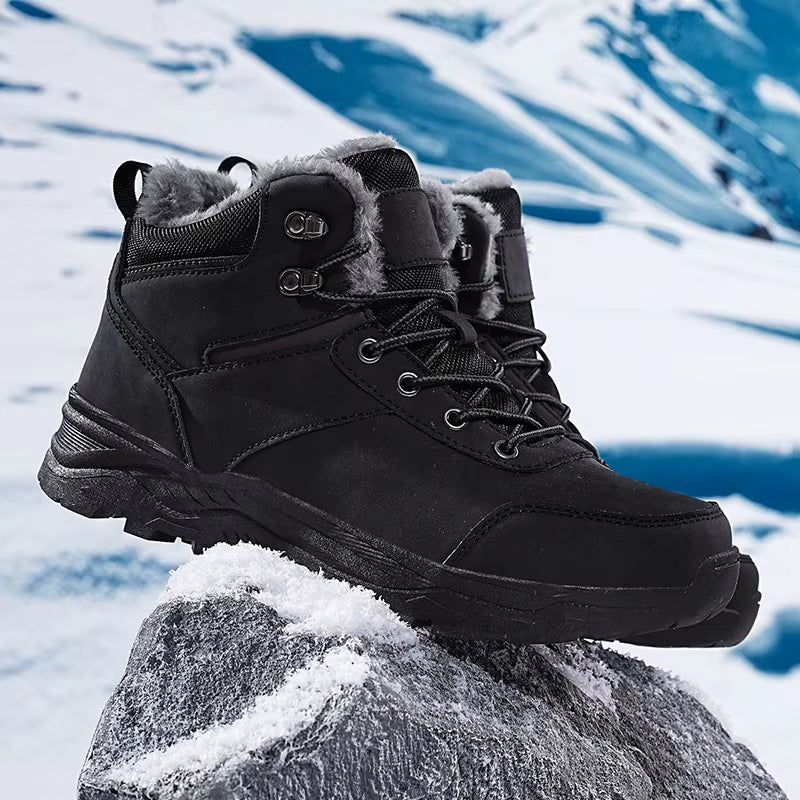 2025 Men Boots Thermal Winter Snow Boots anti Slip Waterproof Warm Lined Lightweight Comfortable Outdoor Hiking Work Shoes