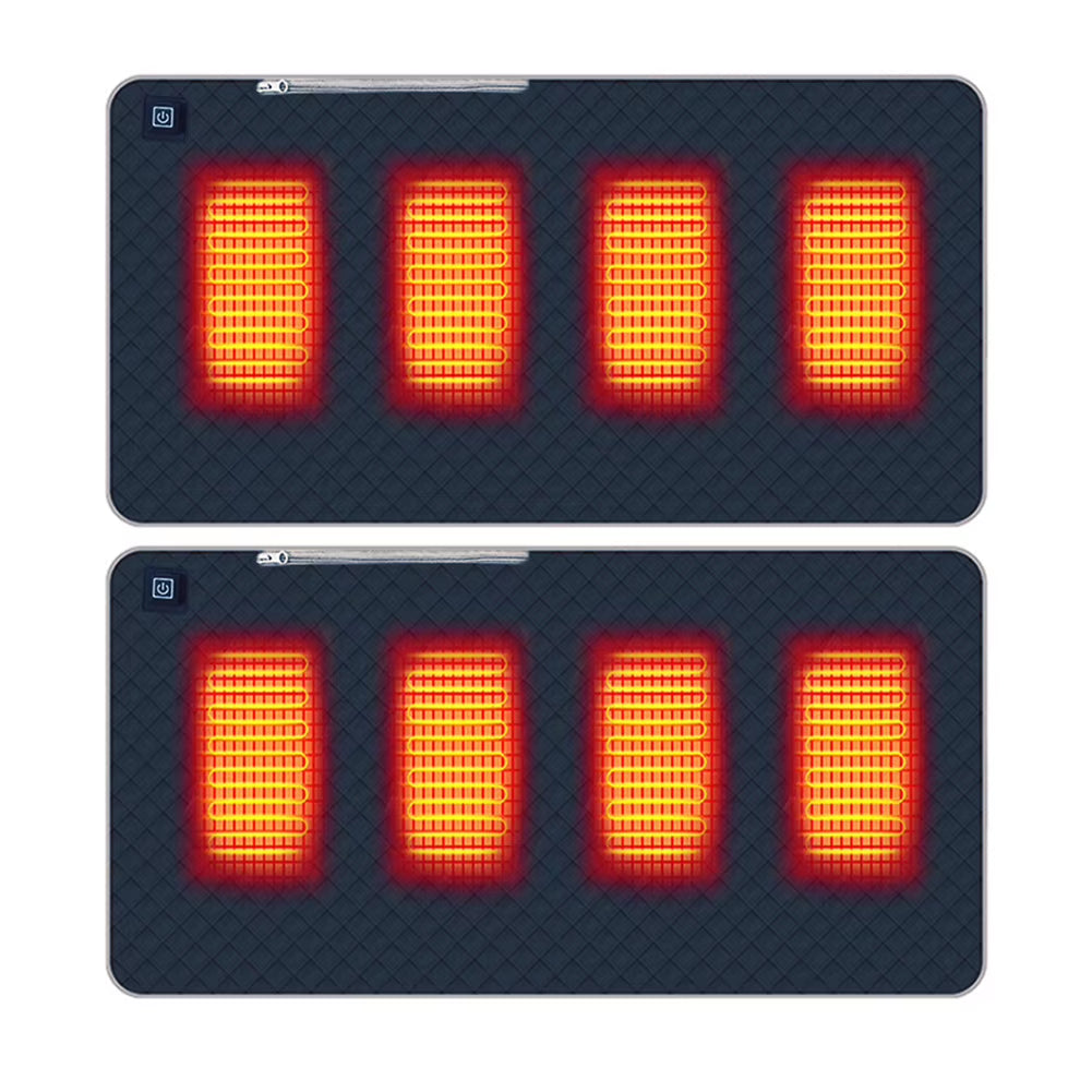 4 Zones Electric Heated Seat Usb/Type-C Winter Warm Car Seat Pad Waterproof 3 Levels Folding Heating Chair Pad for Outdoor Trave