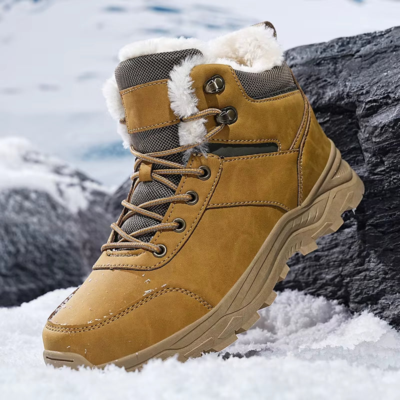 2025 Men Boots Thermal Winter Snow Boots anti Slip Waterproof Warm Lined Lightweight Comfortable Outdoor Hiking Work Shoes