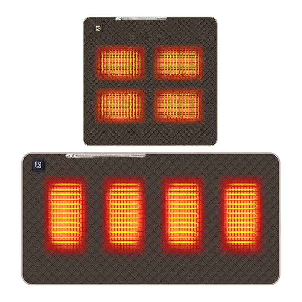 4 Zones Electric Heated Seat Usb/Type-C Winter Warm Car Seat Pad Waterproof 3 Levels Folding Heating Chair Pad for Outdoor Trave