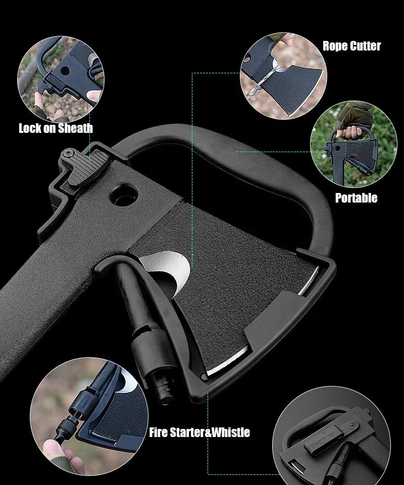 Outdoor Survival Essential Multifunctional Hatchet Tomahawk Hammer Axe Camping Kit Multipurpose Tools Axe with Hidden Knife Saw