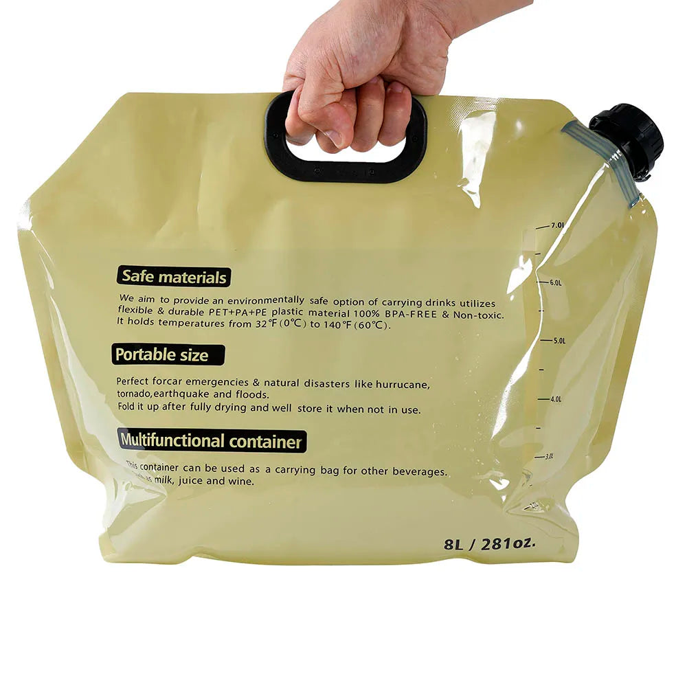 8L Gallon Bpa-Free Reusable Plastic Water Bag Food Grade Material Water Bottle in Bag Format