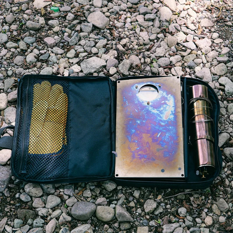 Foldable Tent Stove Lightweight Titanium Alloy Combustion Durable Portable Foldable Charcoal Fire Wood Burning Outdoor Camping