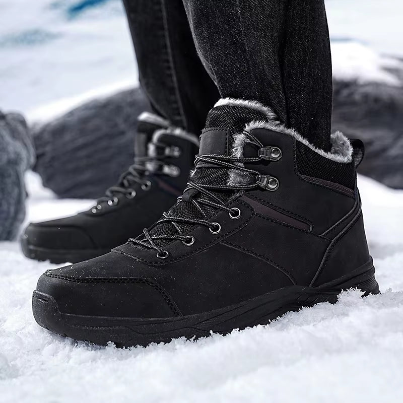 2025 Men Boots Thermal Winter Snow Boots anti Slip Waterproof Warm Lined Lightweight Comfortable Outdoor Hiking Work Shoes
