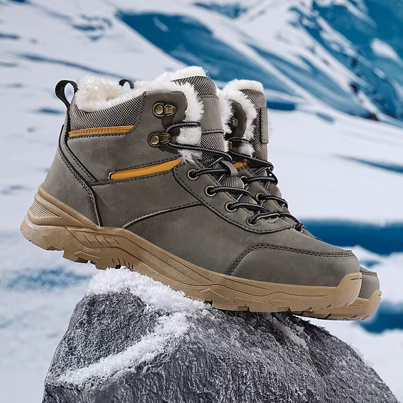 2025 Men Boots Thermal Winter Snow Boots anti Slip Waterproof Warm Lined Lightweight Comfortable Outdoor Hiking Work Shoes