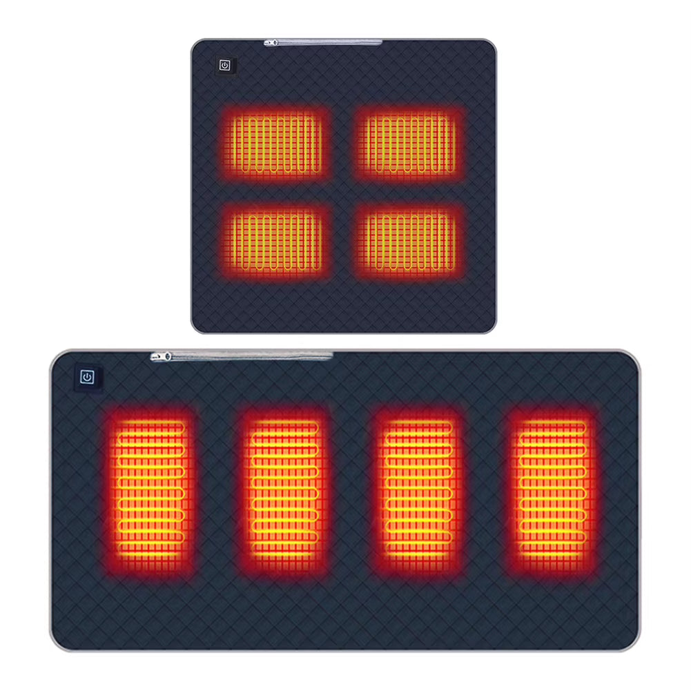 4 Zones Electric Heated Seat Usb/Type-C Winter Warm Car Seat Pad Waterproof 3 Levels Folding Heating Chair Pad for Outdoor Trave