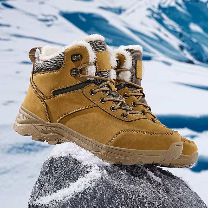 2025 Men Boots Thermal Winter Snow Boots anti Slip Waterproof Warm Lined Lightweight Comfortable Outdoor Hiking Work Shoes
