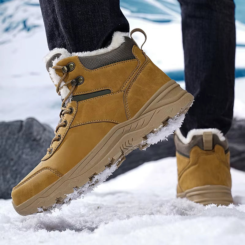 2025 Men Boots Thermal Winter Snow Boots anti Slip Waterproof Warm Lined Lightweight Comfortable Outdoor Hiking Work Shoes