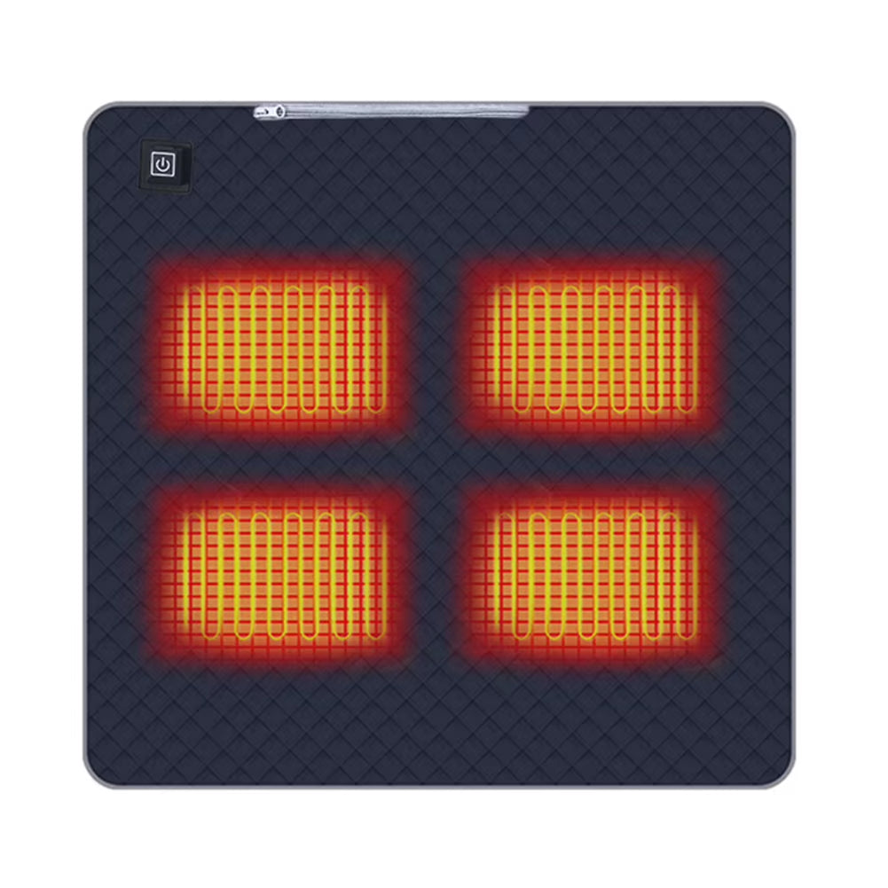 4 Zones Electric Heated Seat Usb/Type-C Winter Warm Car Seat Pad Waterproof 3 Levels Folding Heating Chair Pad for Outdoor Trave