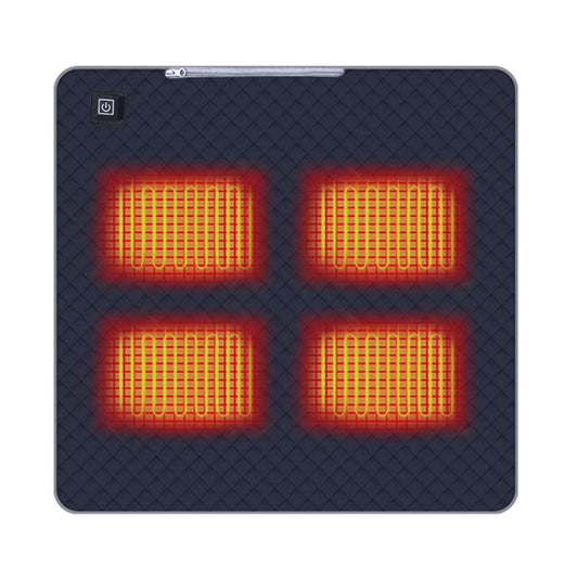 4 Zones Electric Heated Seat Usb/Type-C Winter Warm Car Seat Pad Waterproof 3 Levels Folding Heating Chair Pad for Outdoor Trave