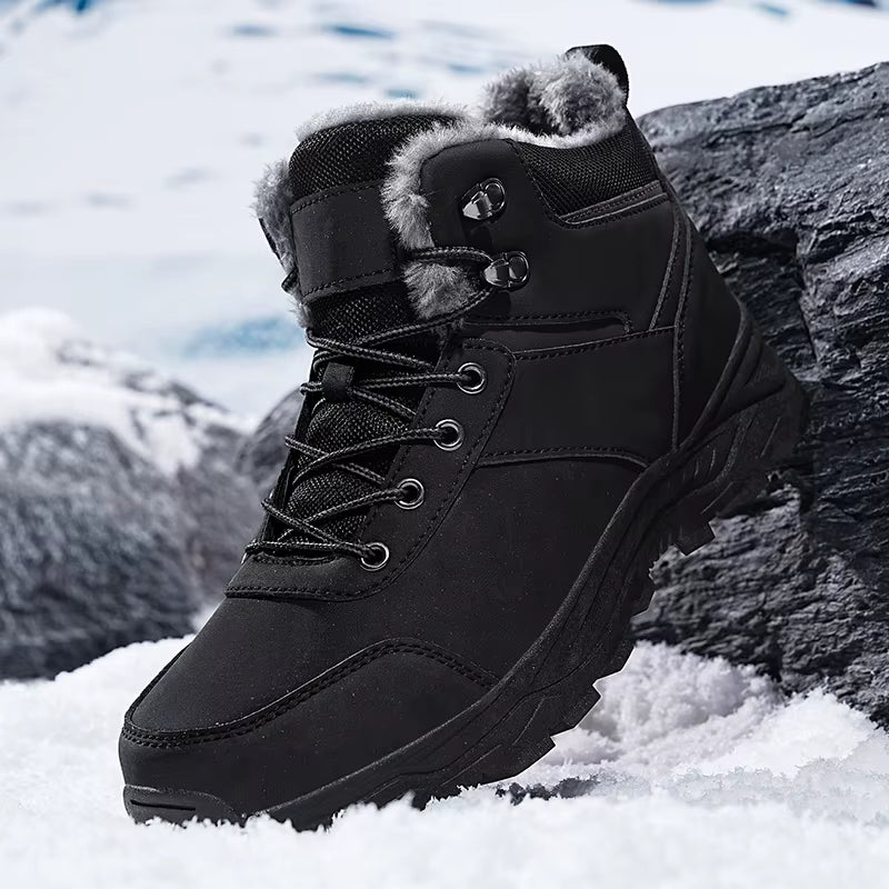 2025 Men Boots Thermal Winter Snow Boots anti Slip Waterproof Warm Lined Lightweight Comfortable Outdoor Hiking Work Shoes